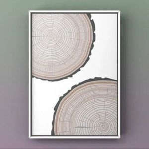 Tree trunk slice graphic design modern art print